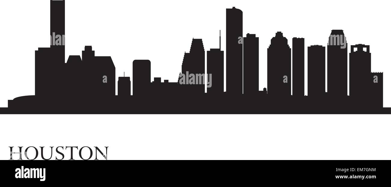 Houston City Skyline Silhouette Hintergrund Stock Vektor