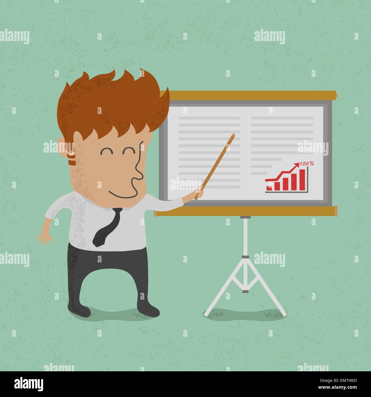 Geschäftsmann, eine Präsentation vor einem Brett, eps10 Stock Vektor
