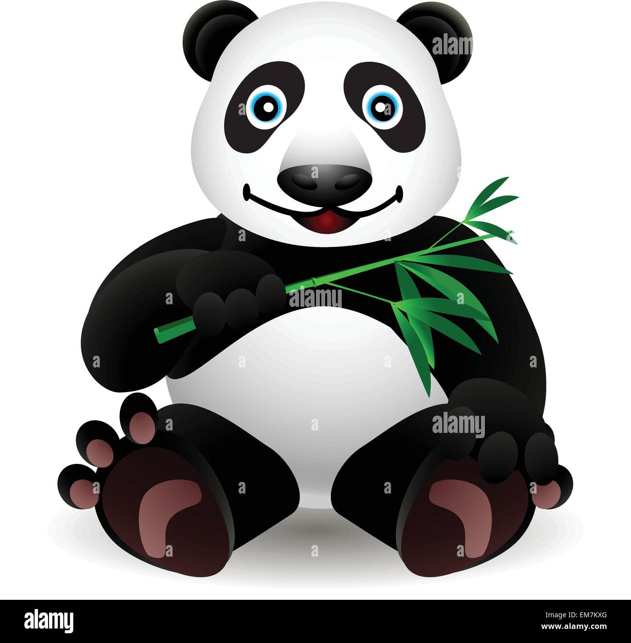 kleinen Cartoon Panda und Bambus isoliert Stock Vektor