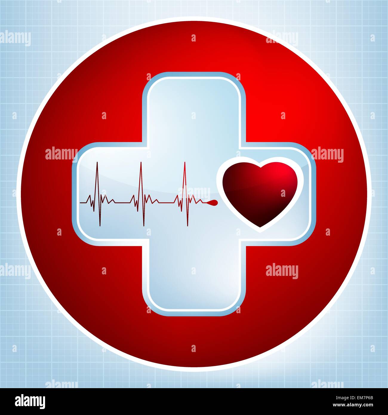 Vektor-normalen EKG roten Hintergrund, Herzschlag. EPS 8 Stock Vektor