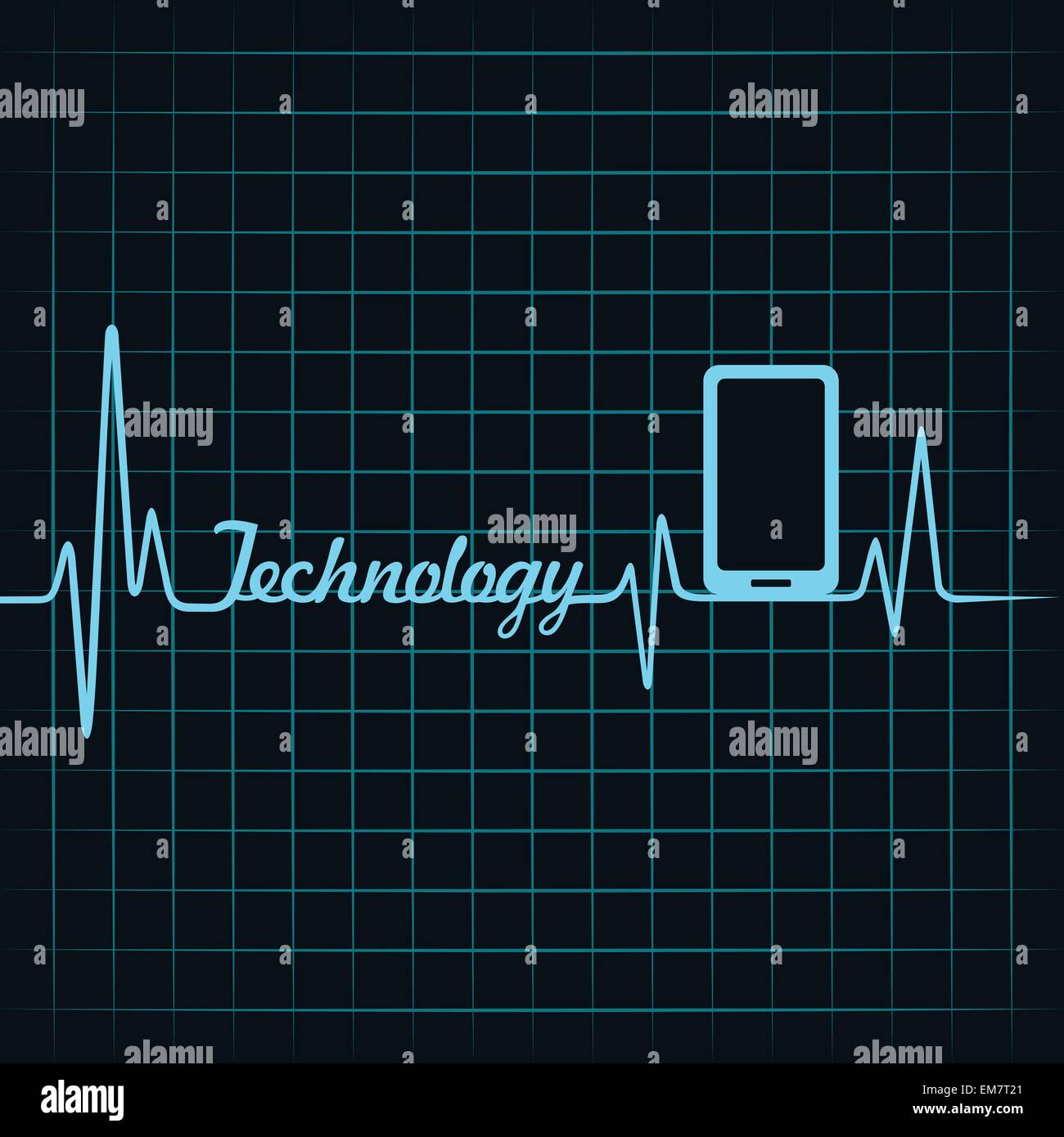 Medizintechnik-Konzept-Herzschlag-Smartphone-Symbol Stock Vektor