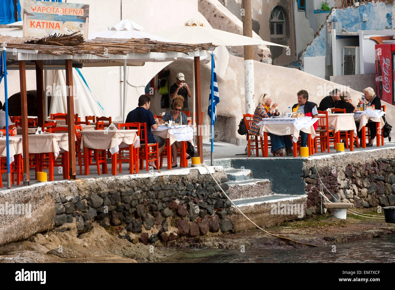 Griechenland, Kykladen, Santorini, Ammoudi, doch Katina Stockfoto