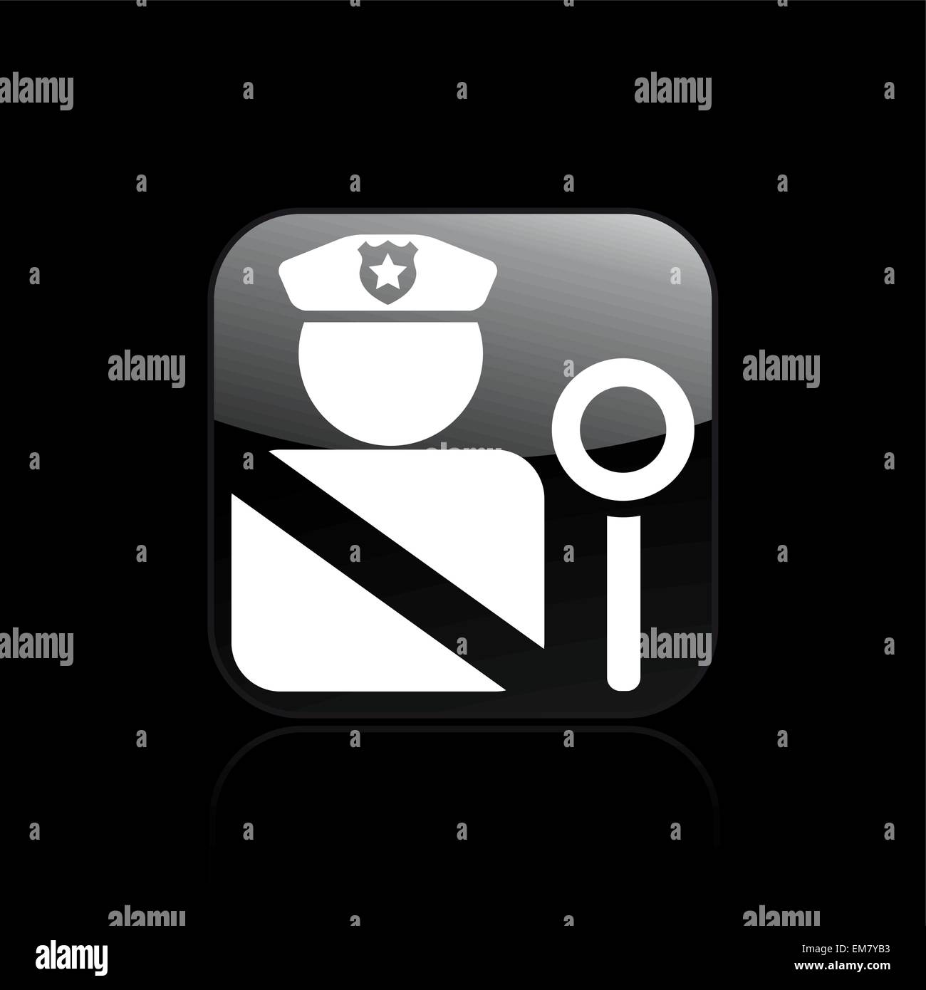 Vektor-Illustration der einzelnen Polizei-Symbol Stock Vektor