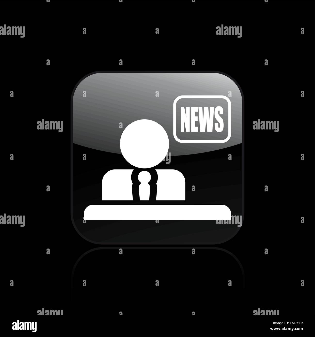 Vektor-Illustration von isolierten tv-Nachrichten-Symbol Stock Vektor