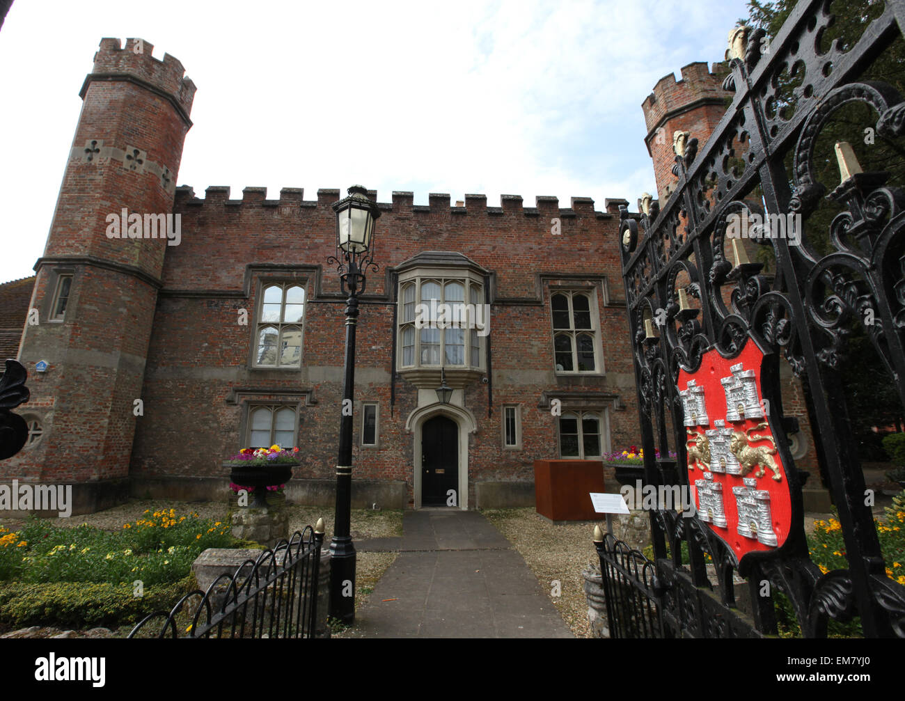 Winchester Abbey House die offizielle Residenz des Bürgermeisters von Winchester und steht auf dem ehemaligen Gelände der Abtei Winchester Stockfoto