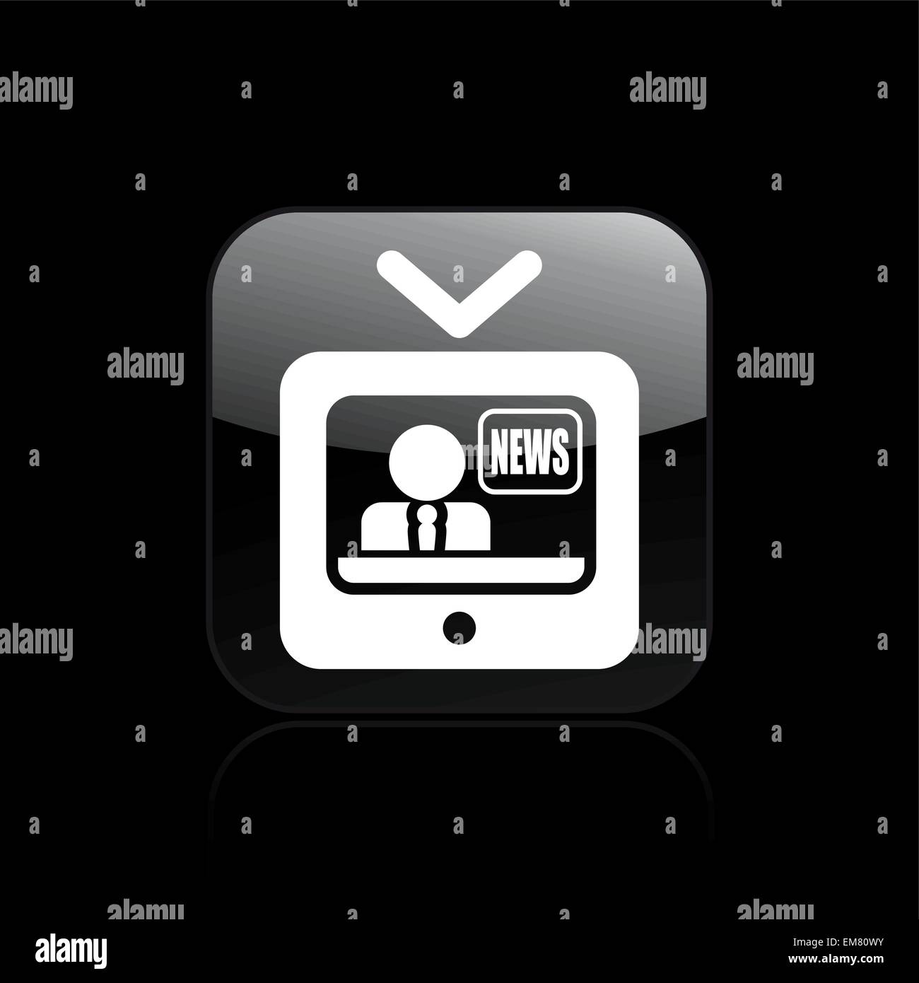 Vektor-Illustration der einzelnen tv-Nachrichten-Symbol Stock Vektor