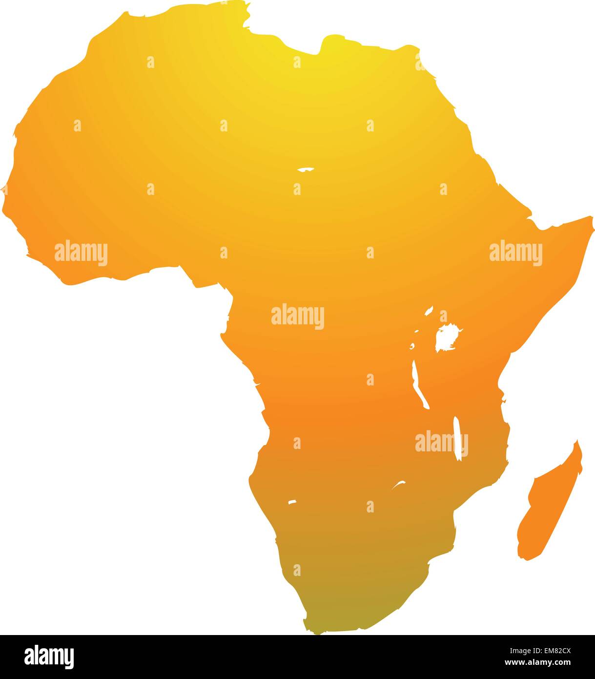 Orange Umriss von Afrika Stock Vektor