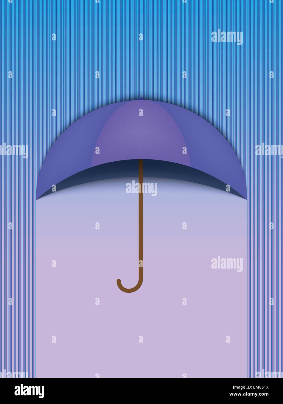 Schönen Sonnenschirm Schutz Regen blau - Vektor Stock Vektor