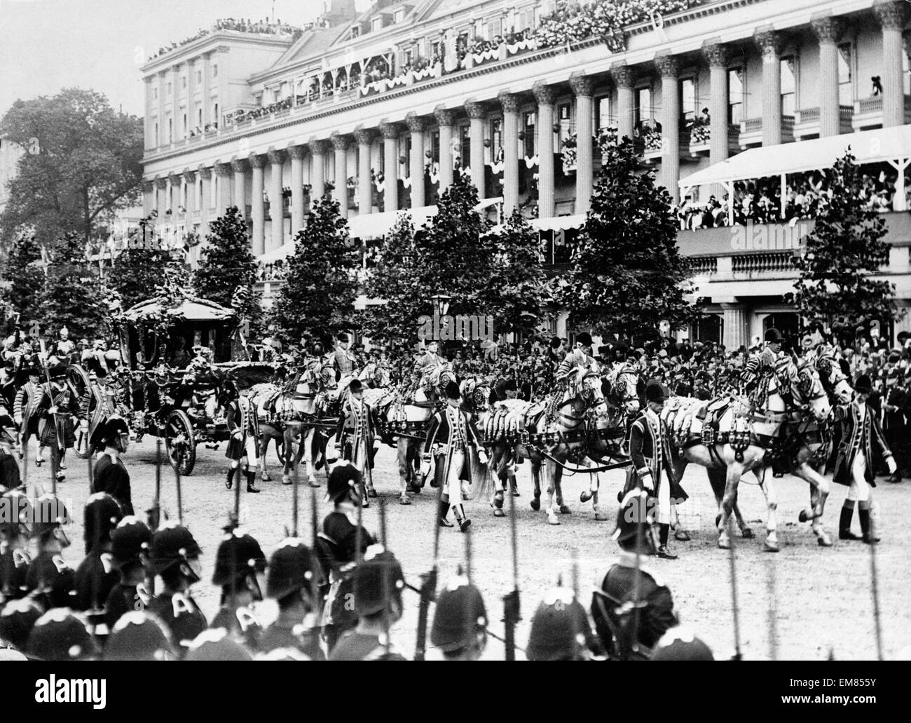 Prozession durch London für die Krönung von Georg v. und Königin Mary. 22. Juni 1911 Stockfoto