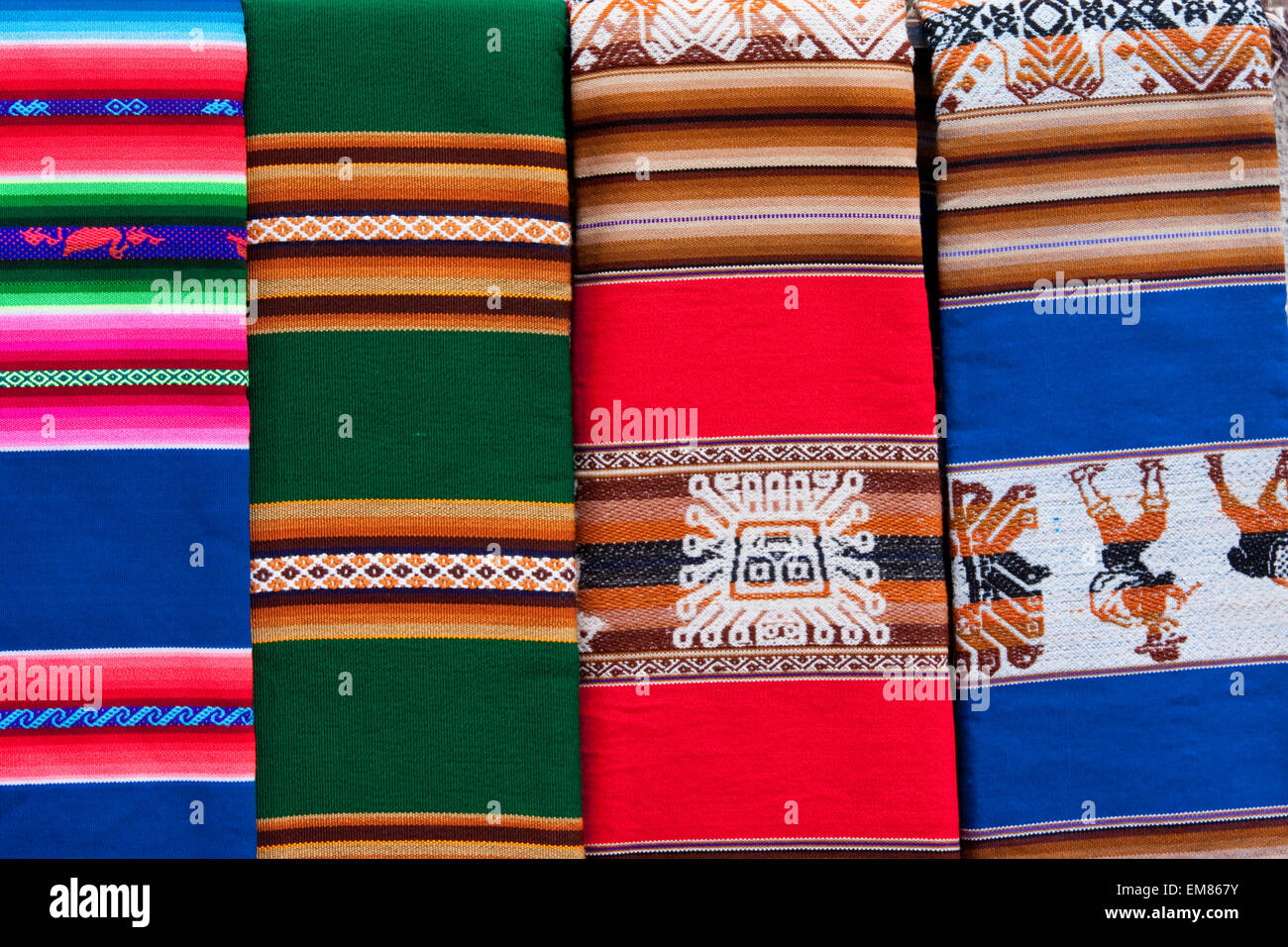 Aguayos (Anden-Tuch), Tarabuco, Departement Chuquisaca, Bolivien Stockfoto