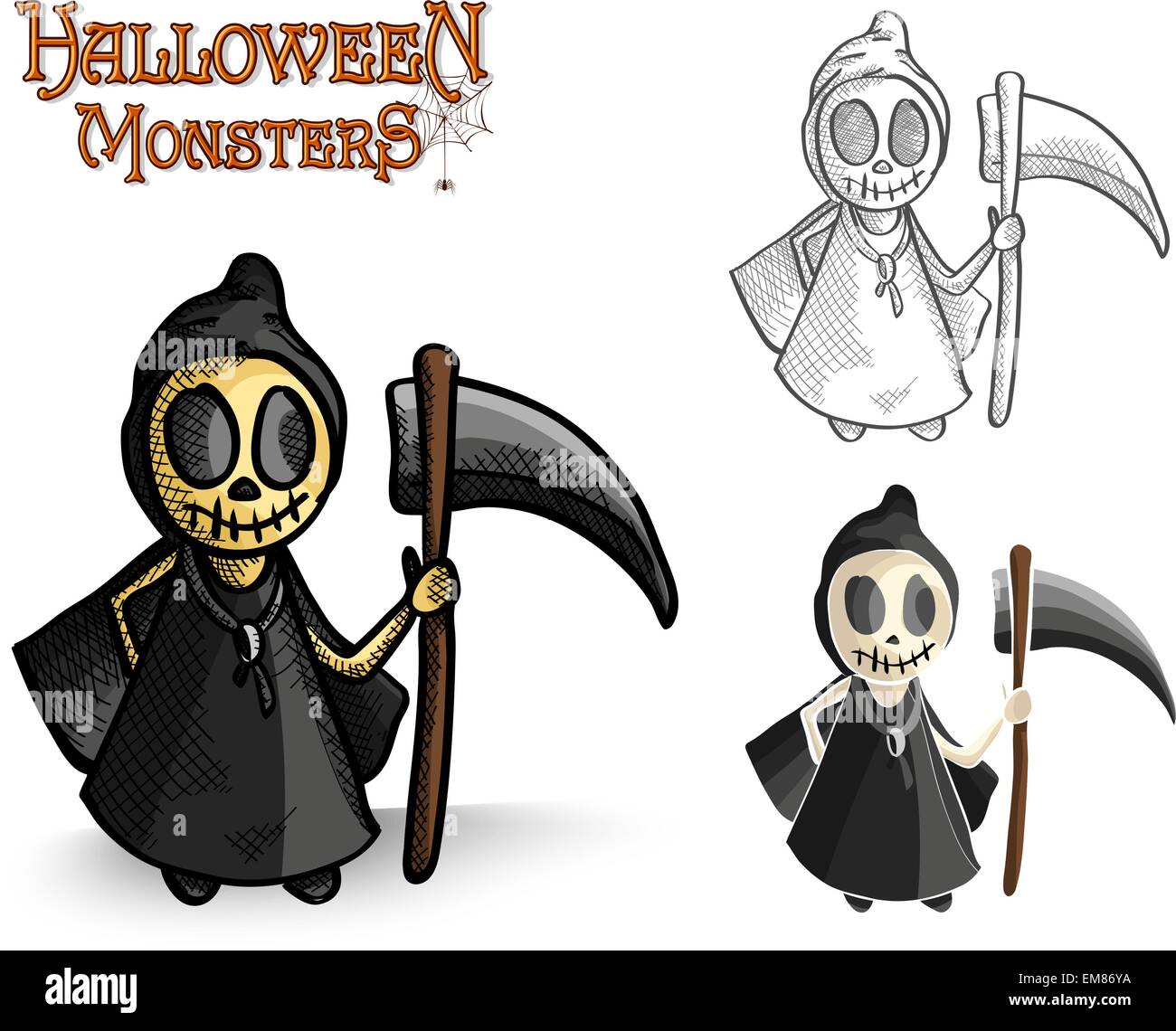 Halloween Monster Spuk Reaper Abbildung EPS10 Datei Stock Vektor