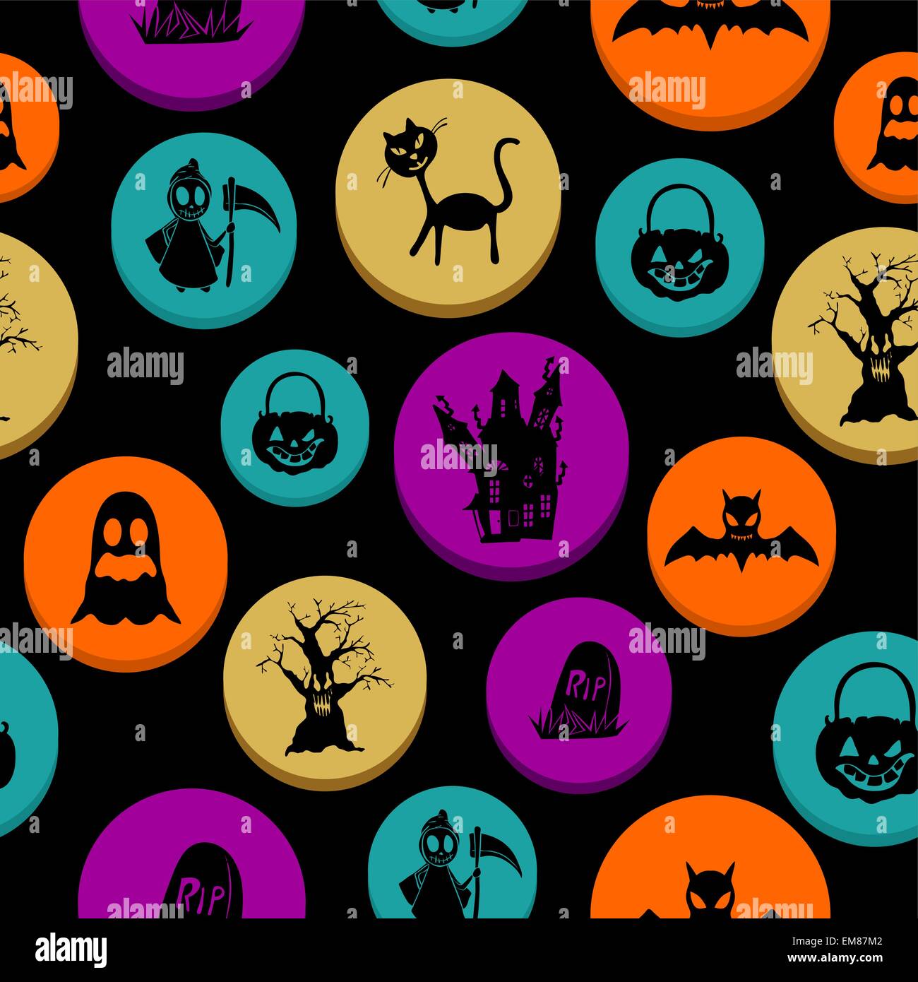 Happy Halloween Elemente Musterdesign EPS10 Hintergrunddatei. Stock Vektor