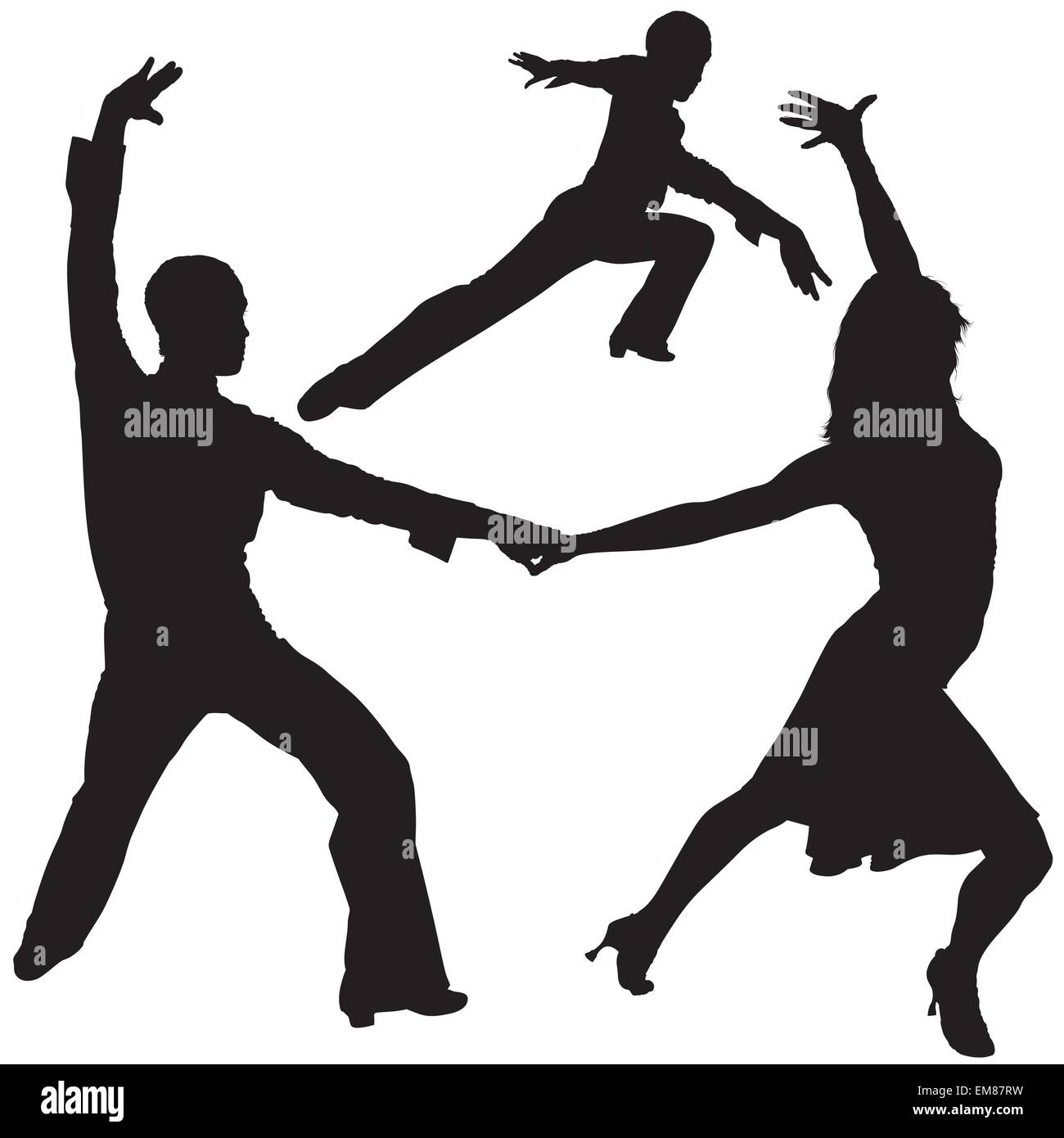 Latino Dance Silhouetten Stock Vektor