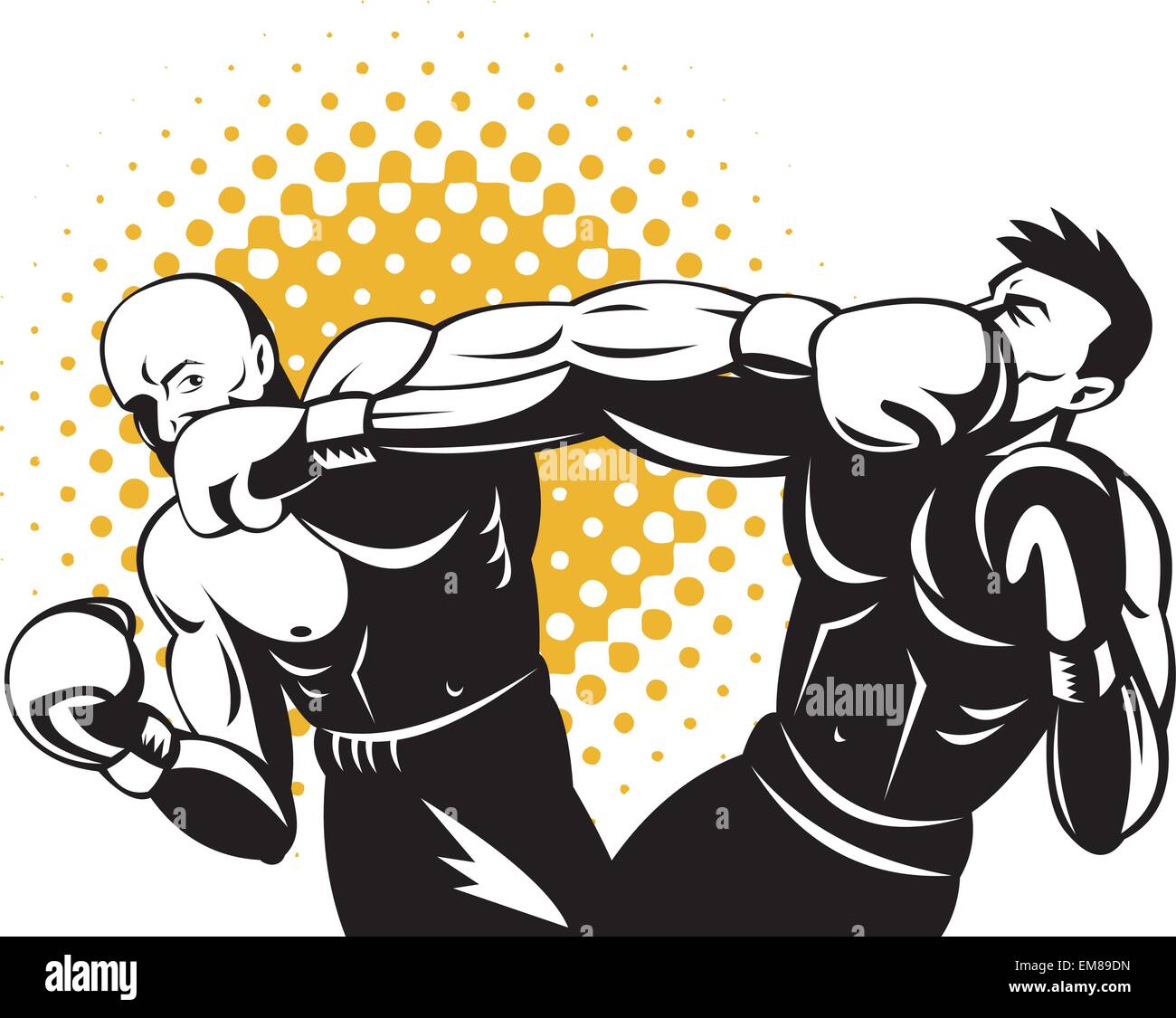 Boxer KO-Schlag zu verbinden Stock Vektor