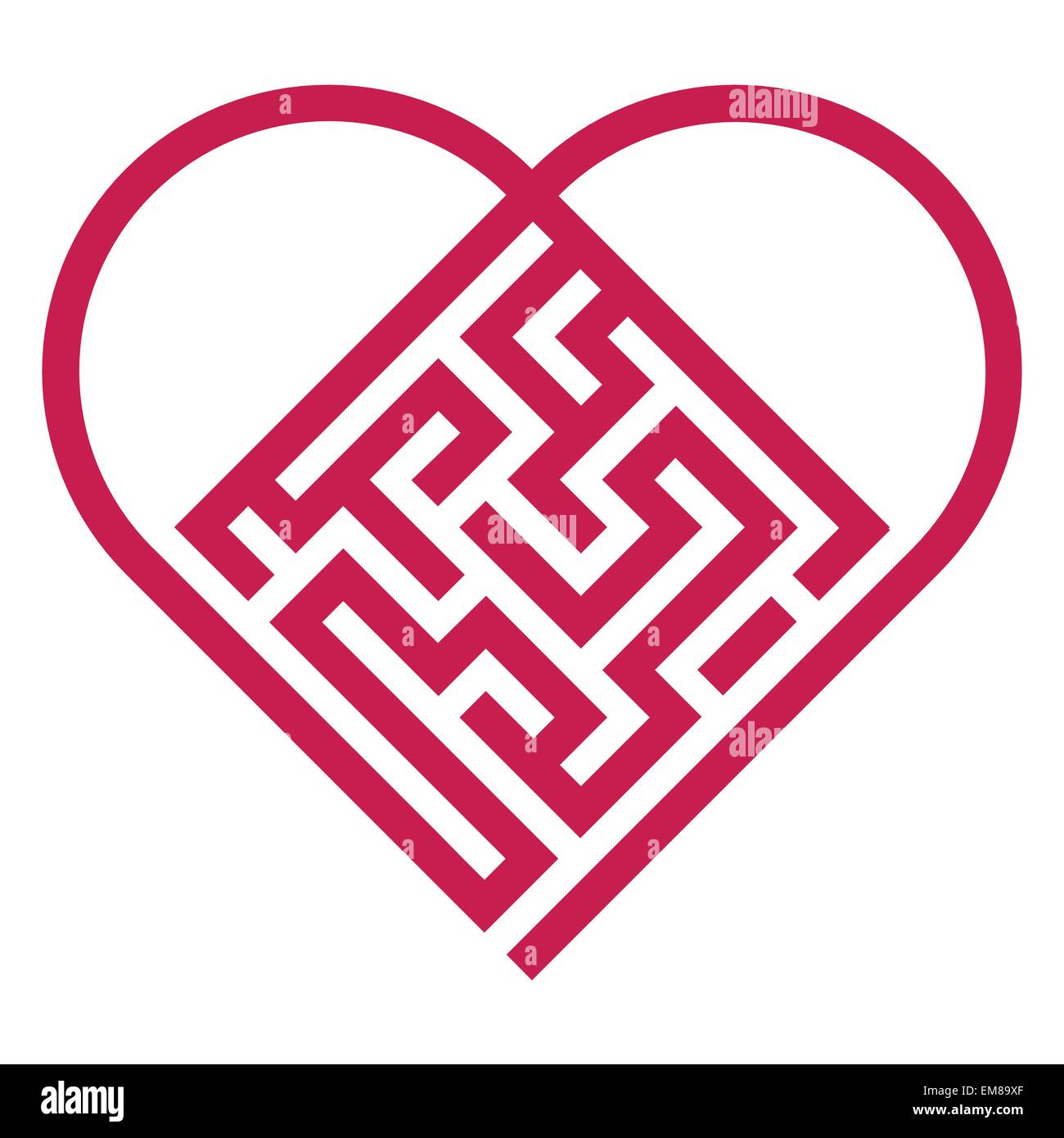 Labyrinth-Herz Stock Vektor
