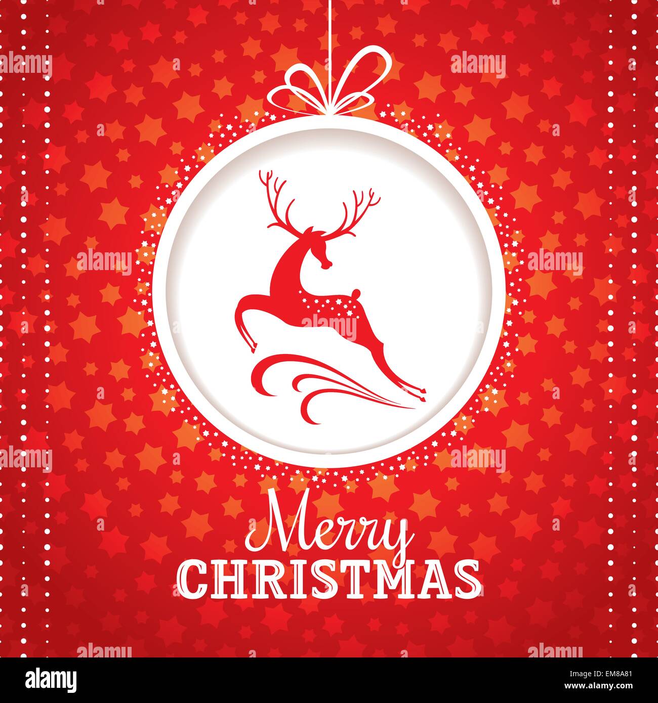Weihnachtsgrußkarte mit Hirsch Stock Vektor