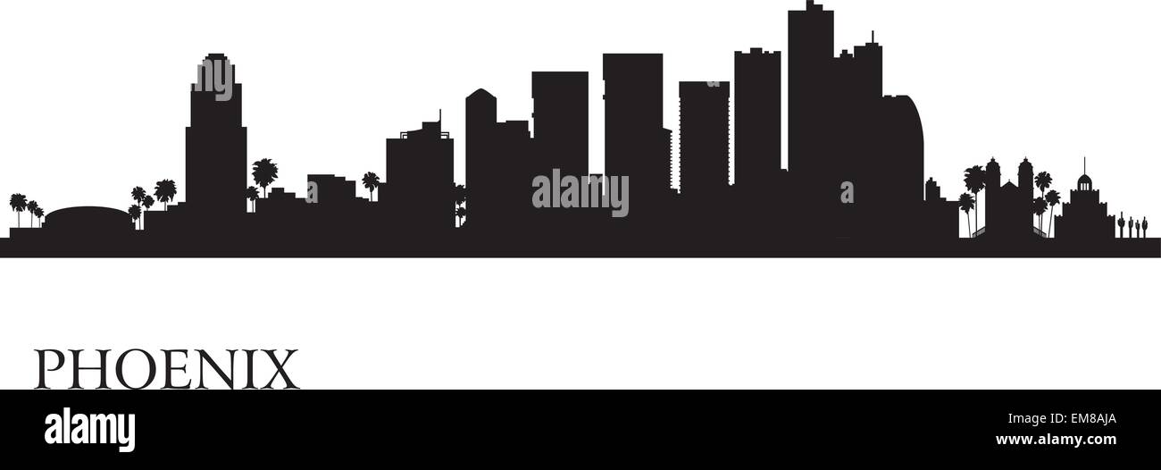 pic Phoenix Arizona Skyline Silhouette alamy