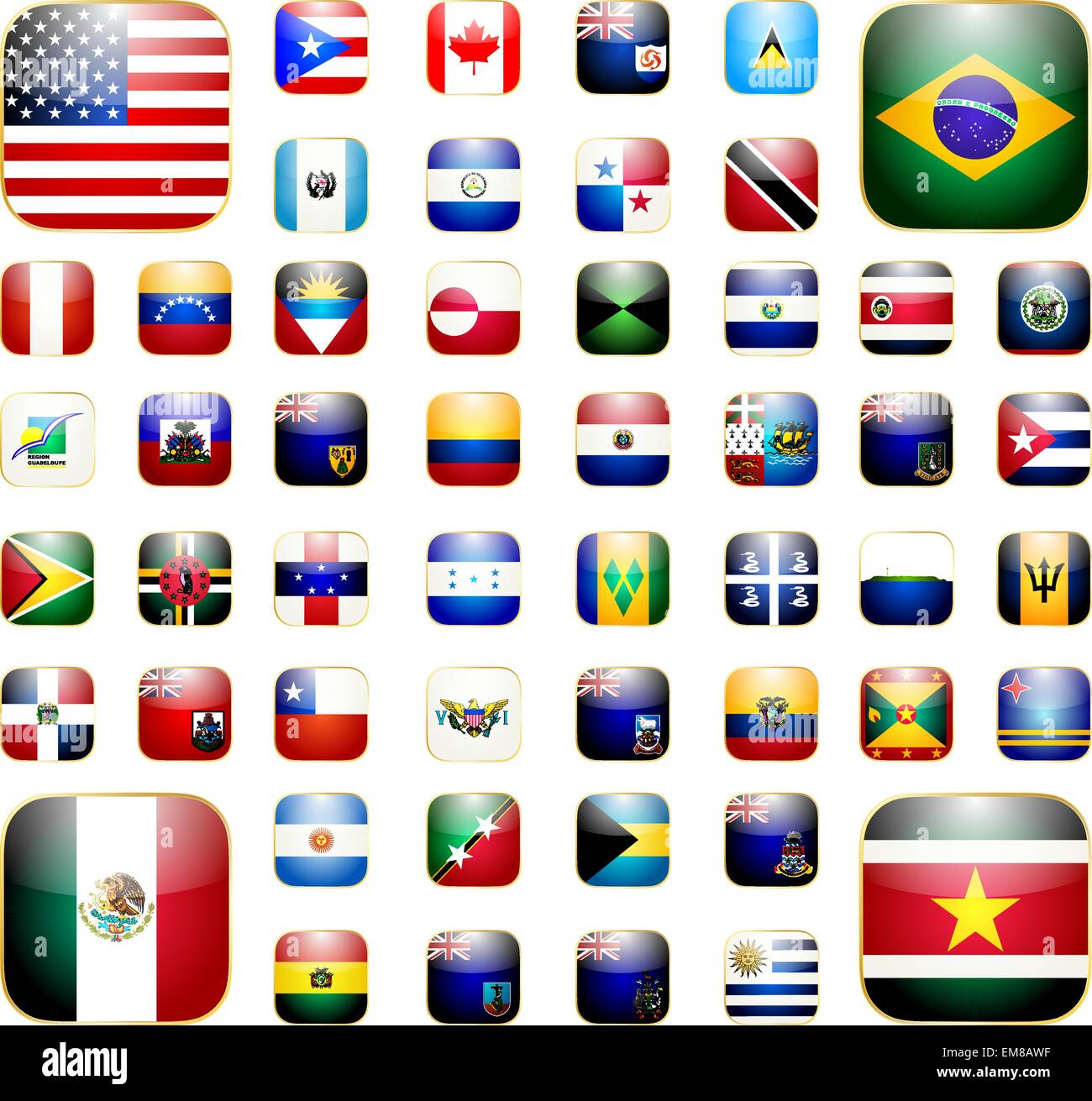 Amerikanischen Kontinent app-Symbol Stock Vektor