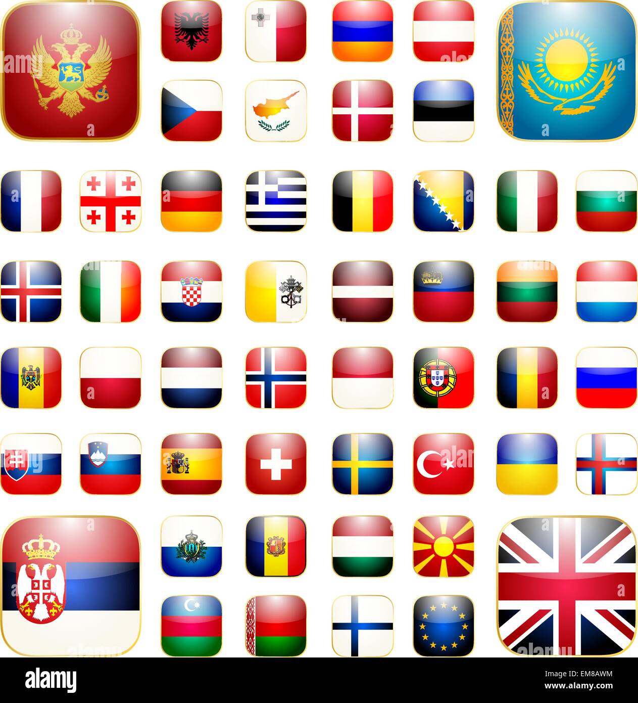 Europäischen Kontinent app-Symbol Stock Vektor