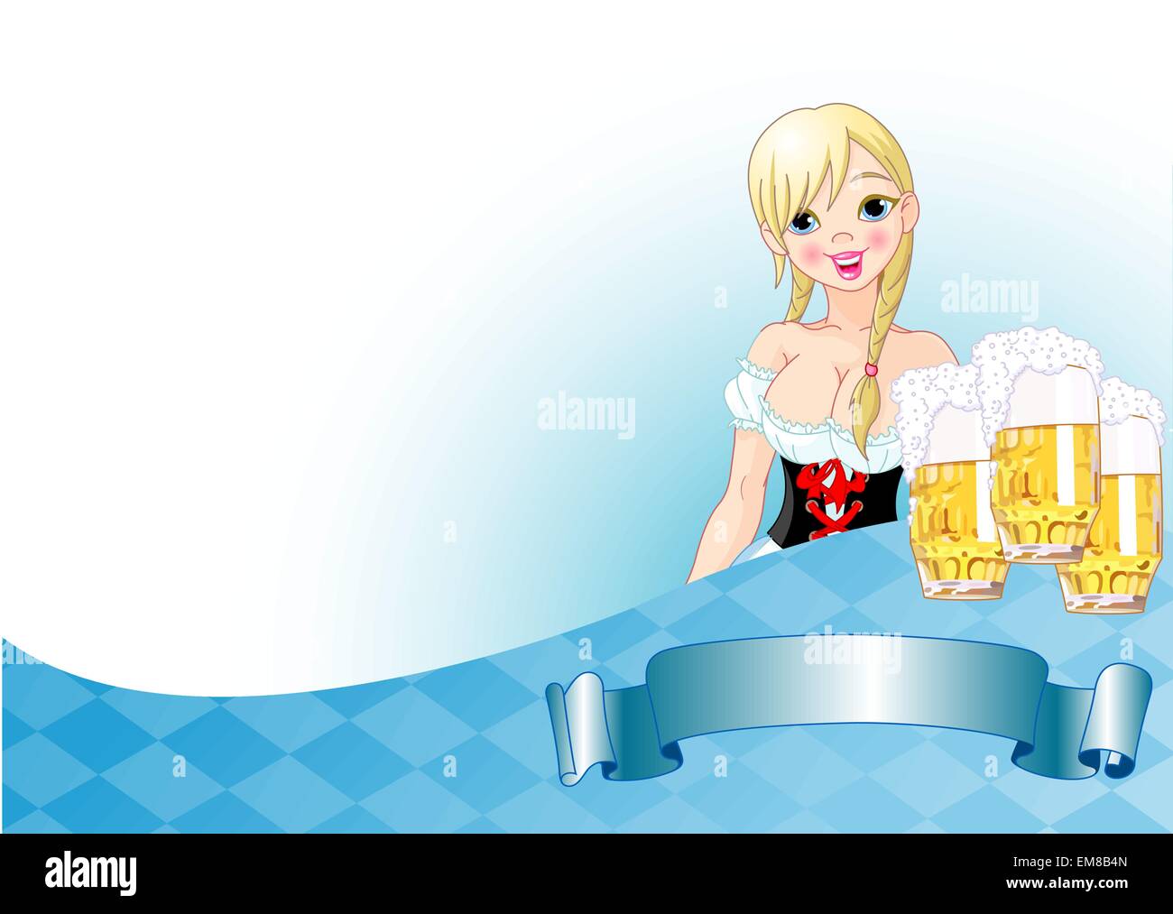 Oktoberfest Mädchen Hintergrund Stock Vektor