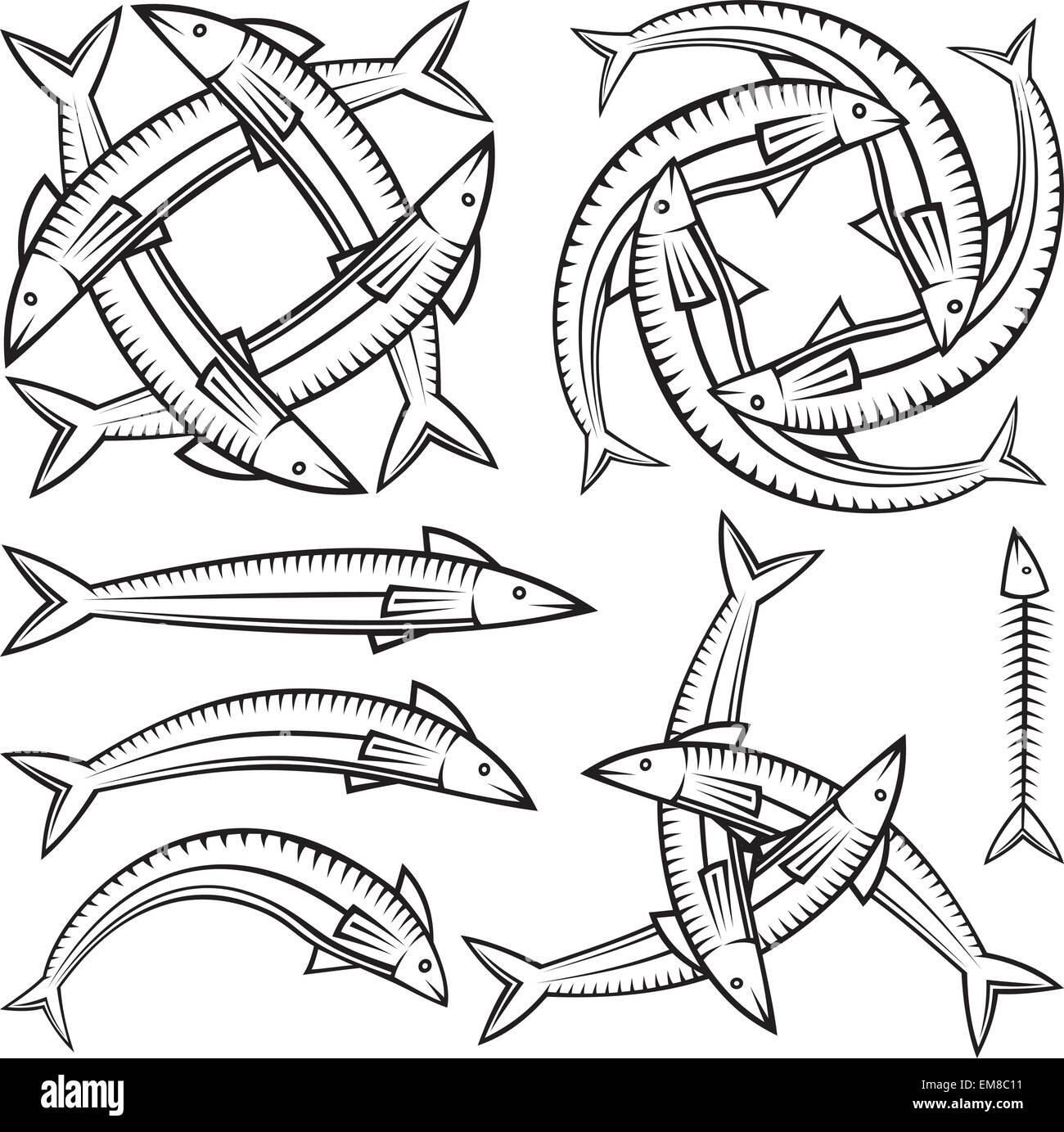 Fisch-Symbole Stock Vektor
