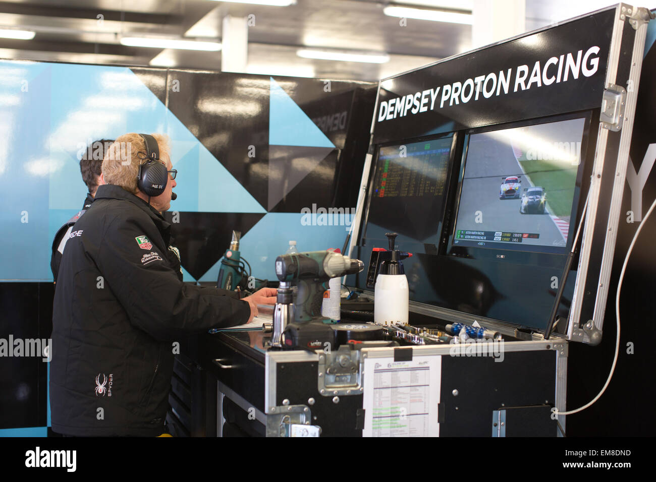 Patrick Dempsey, US-amerikanischer Schauspieler und Amateur-Rennfahrer mit Porsche World Endurance Championship Team in Silverstone, Großbritannien Stockfoto