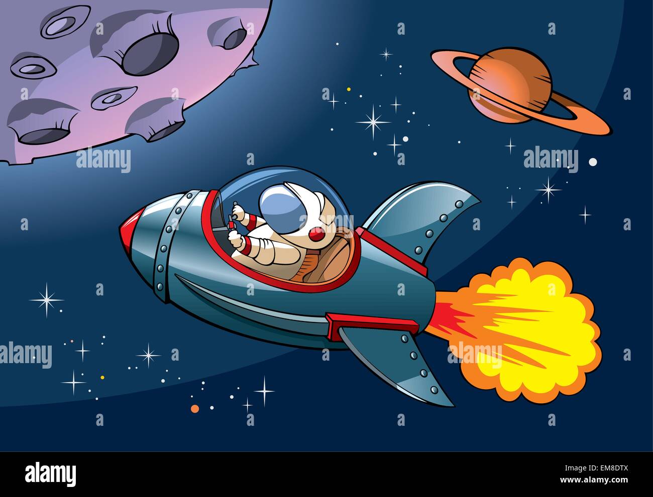 Cartoon Raumschiff Stock Vektorgrafik Alamy