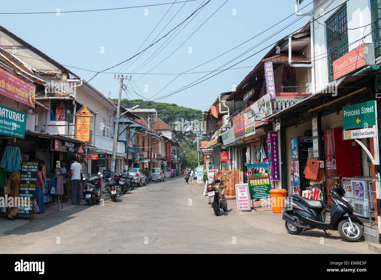 Geschäfte in Fort Kochi, Kerala Indien Stockfoto