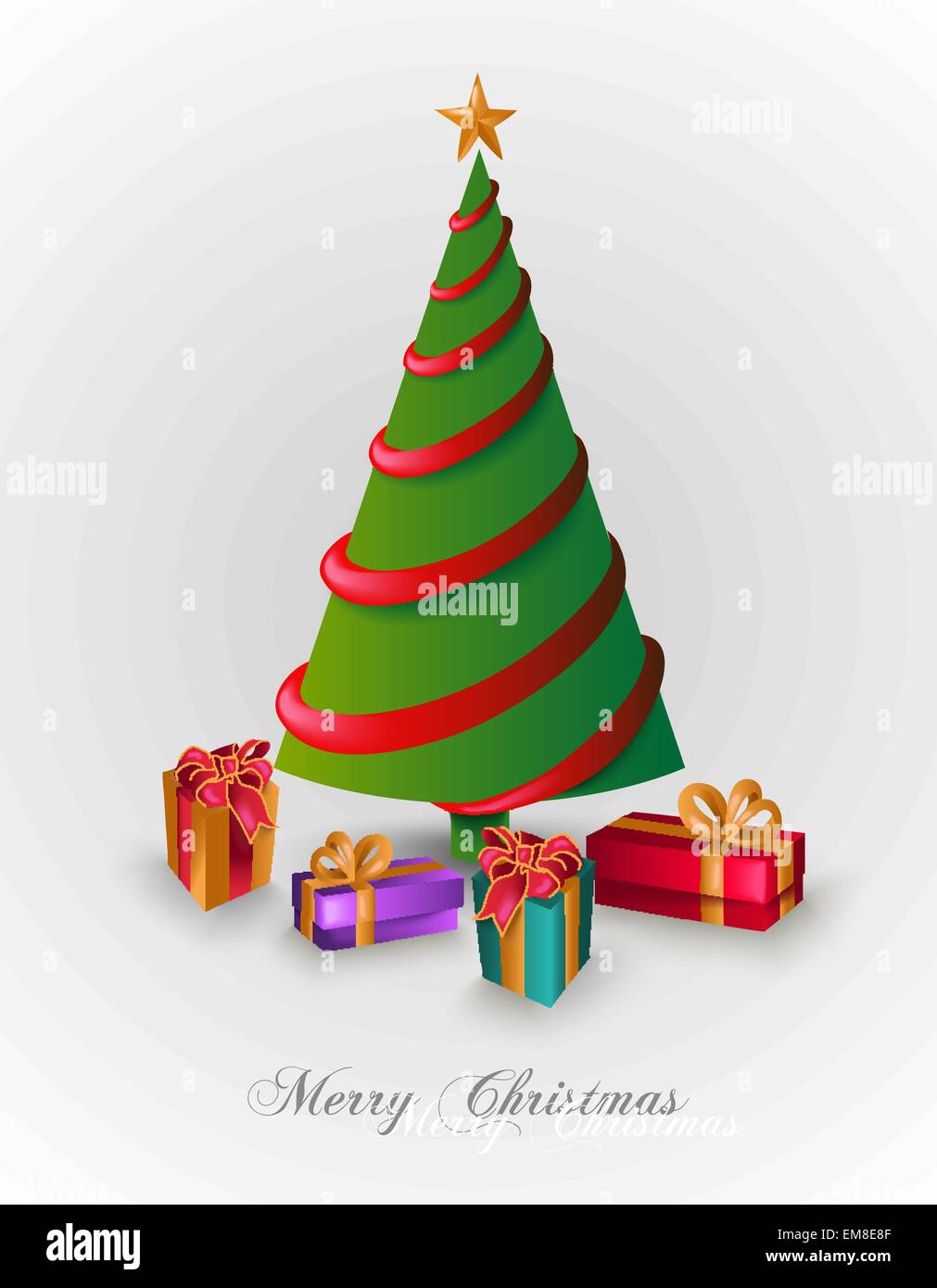 Merry Christmas Tree mit präsentiert EPS10 Datei. Stock Vektor