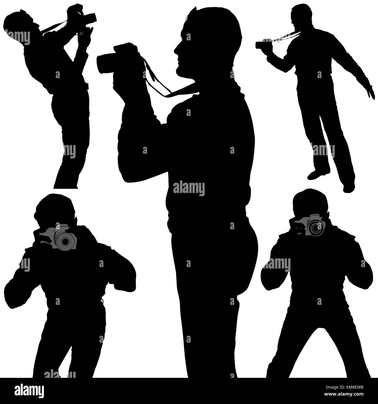 Fotograf-Silhouetten Stock Vektor