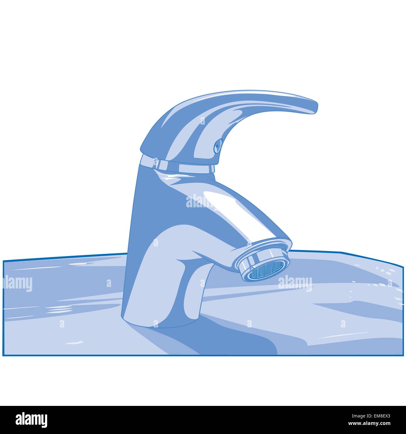 Blaue Wasserhahn Stock Vektor