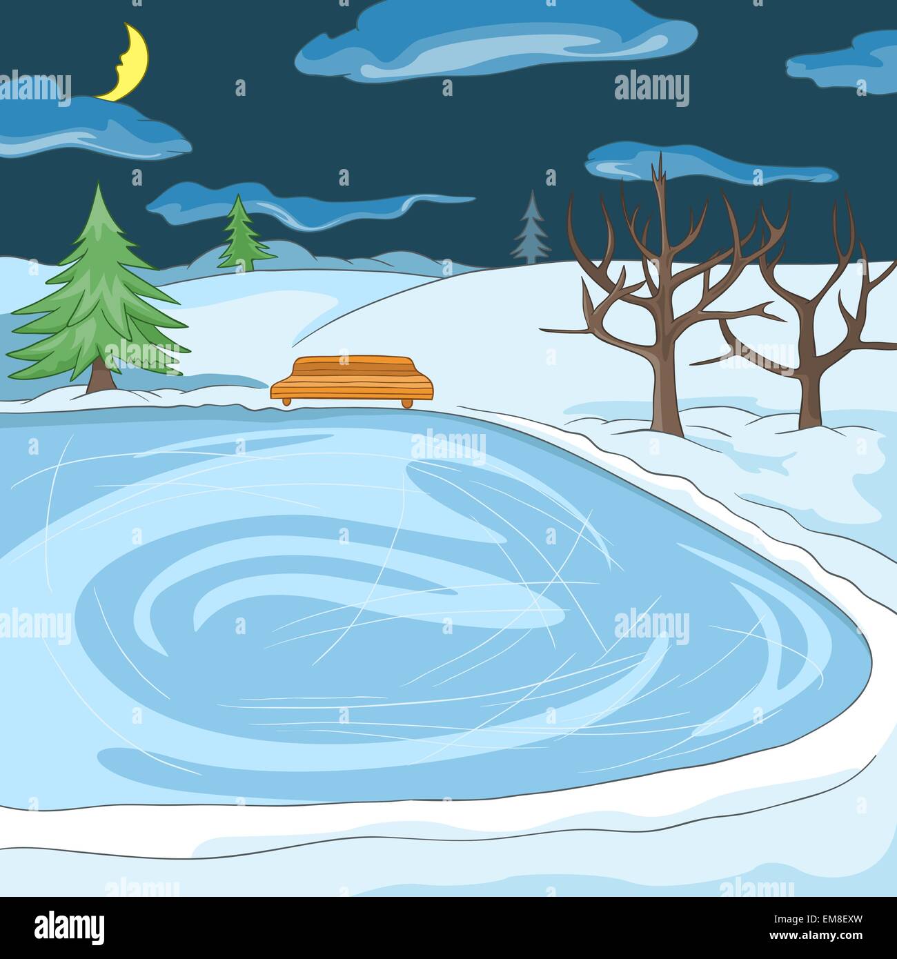 Outdoor-Eisbahn Stock Vektor