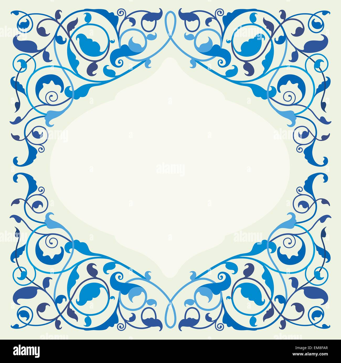 Islamische Blumenkunst in blau Motiv Stock Vektor