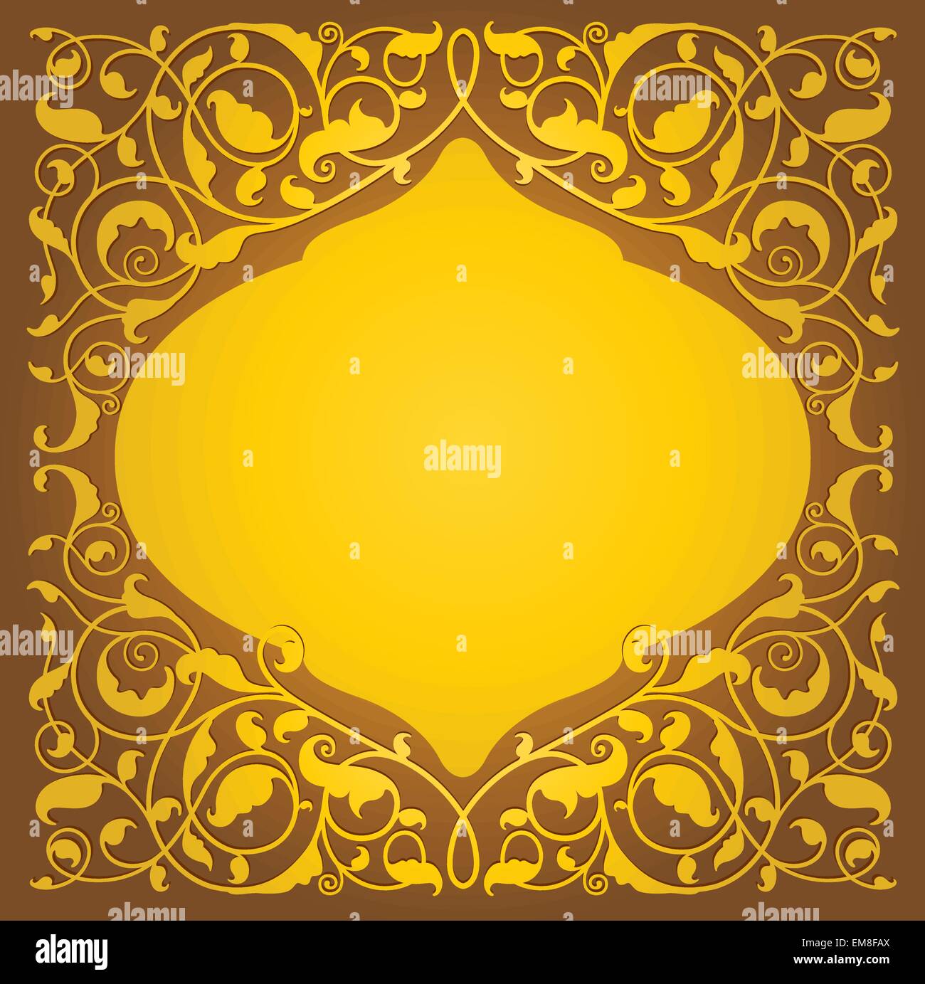 Islamische Blumenkunst in gold Motiv Stock Vektor