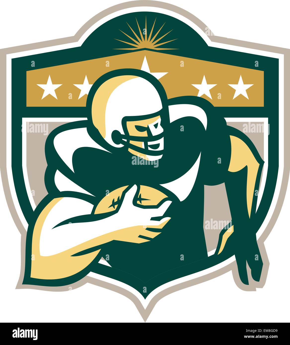 Amerikanische Gridiron Wide Receiver laufen Stock Vektor