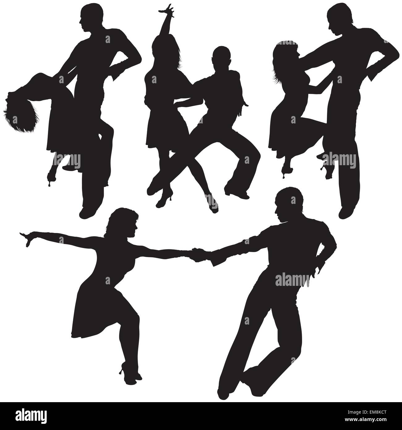 Latino Dance Silhouetten Stock Vektor