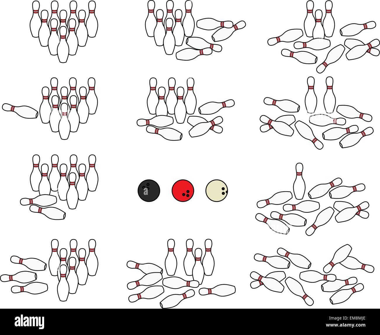 Satz bowling pins Fotos und Bildmaterial in hoher Auflösung Alamy