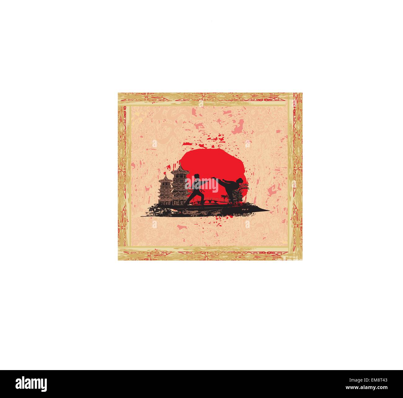 Karate-Berufe - Grunge Hintergrund Stock Vektor