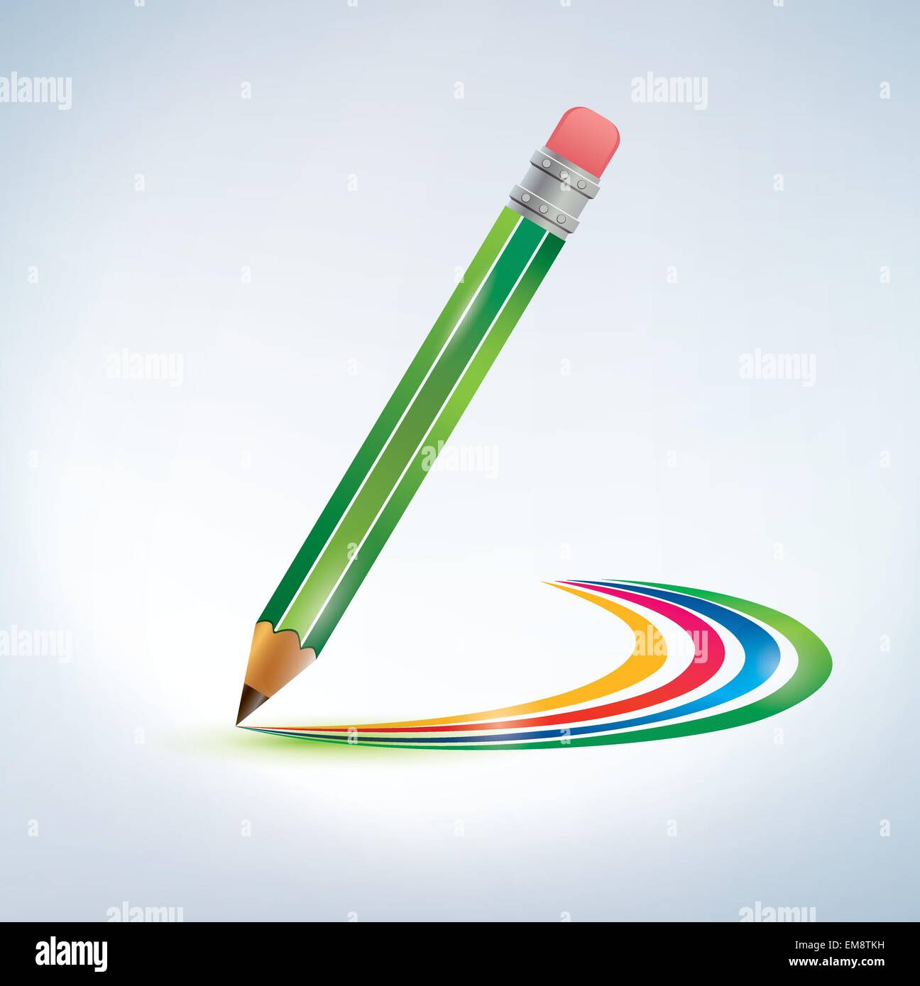 Bleistiftzeichnung einen Regenbogen Stock Vektor