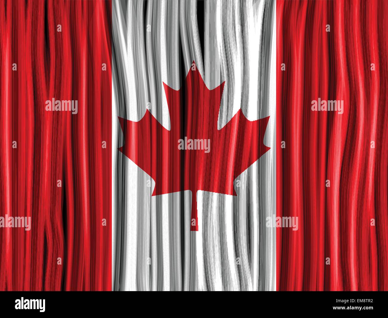 Canada Flagge Welle Stoff Textilhintergrund Stock Vektor