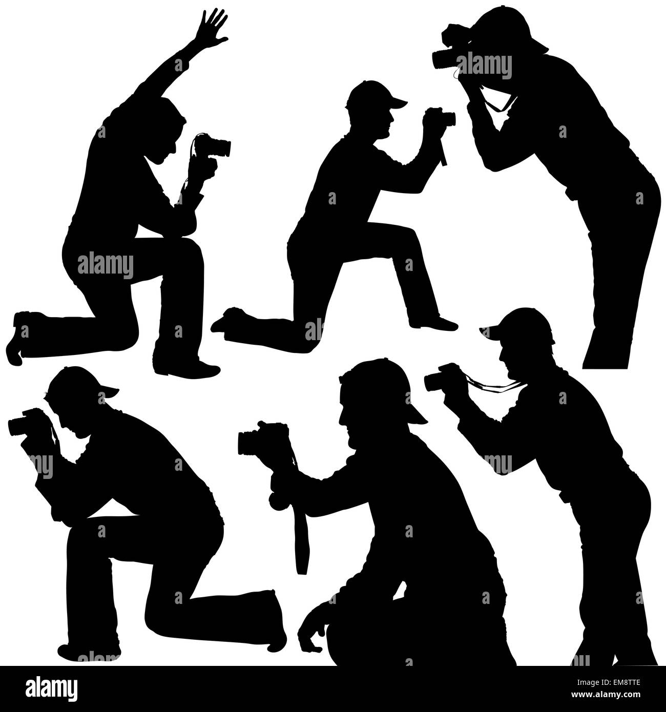 Fotograf-Silhouetten Stock Vektor