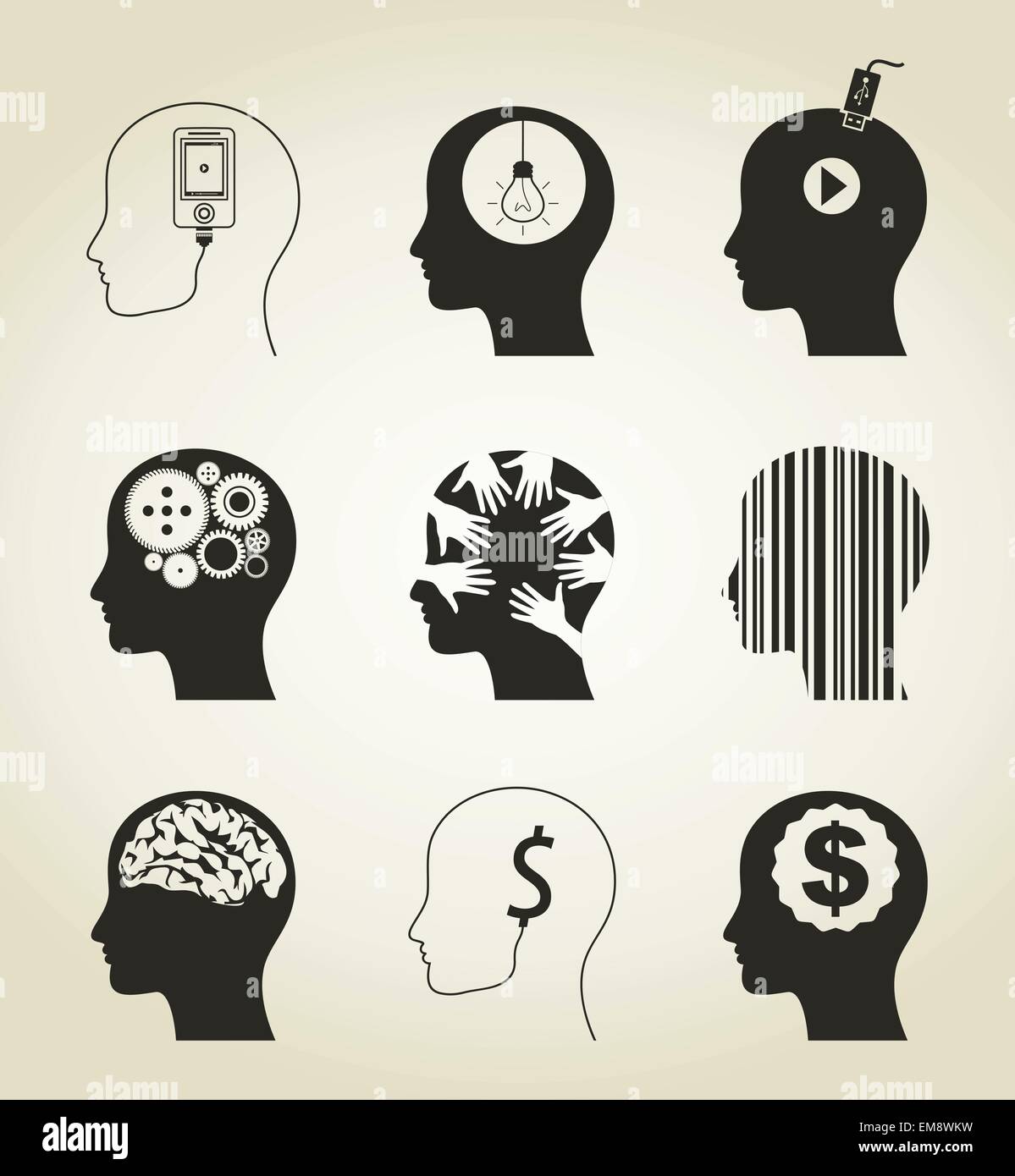 Legen Sie eine head3 Stock Vektor