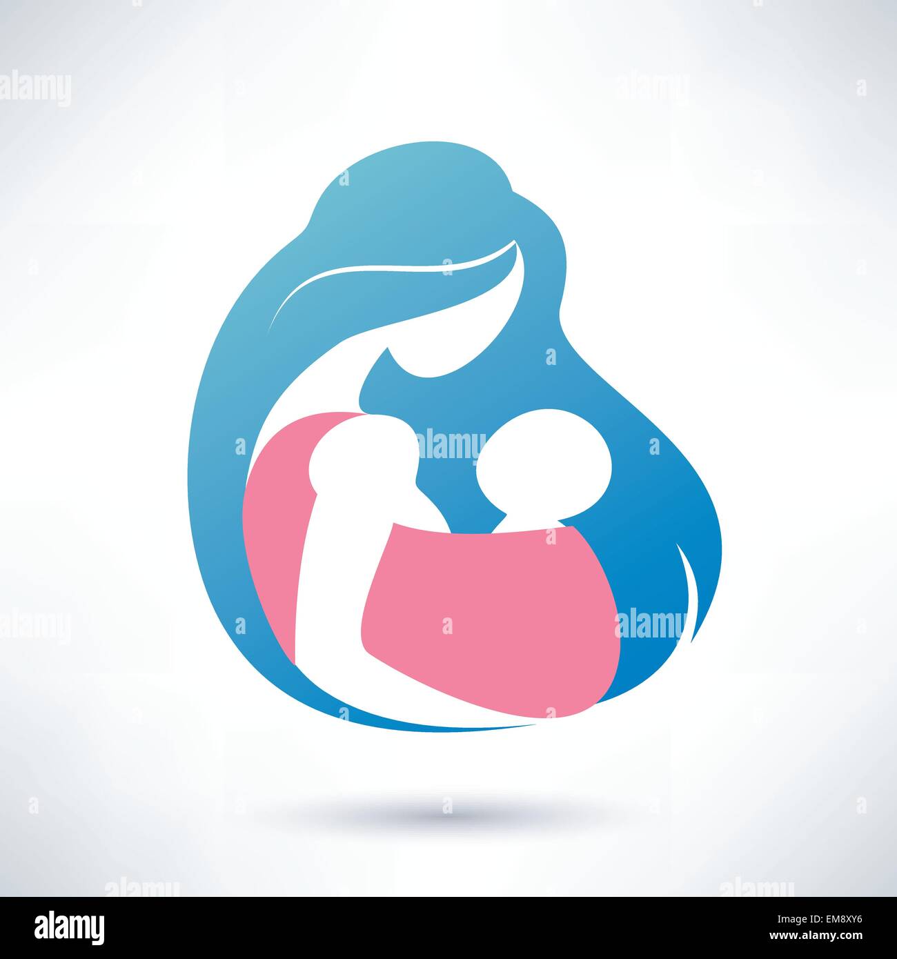 Mutter halten Baby in die Schlinge, Vektor-symbol Stock Vektor