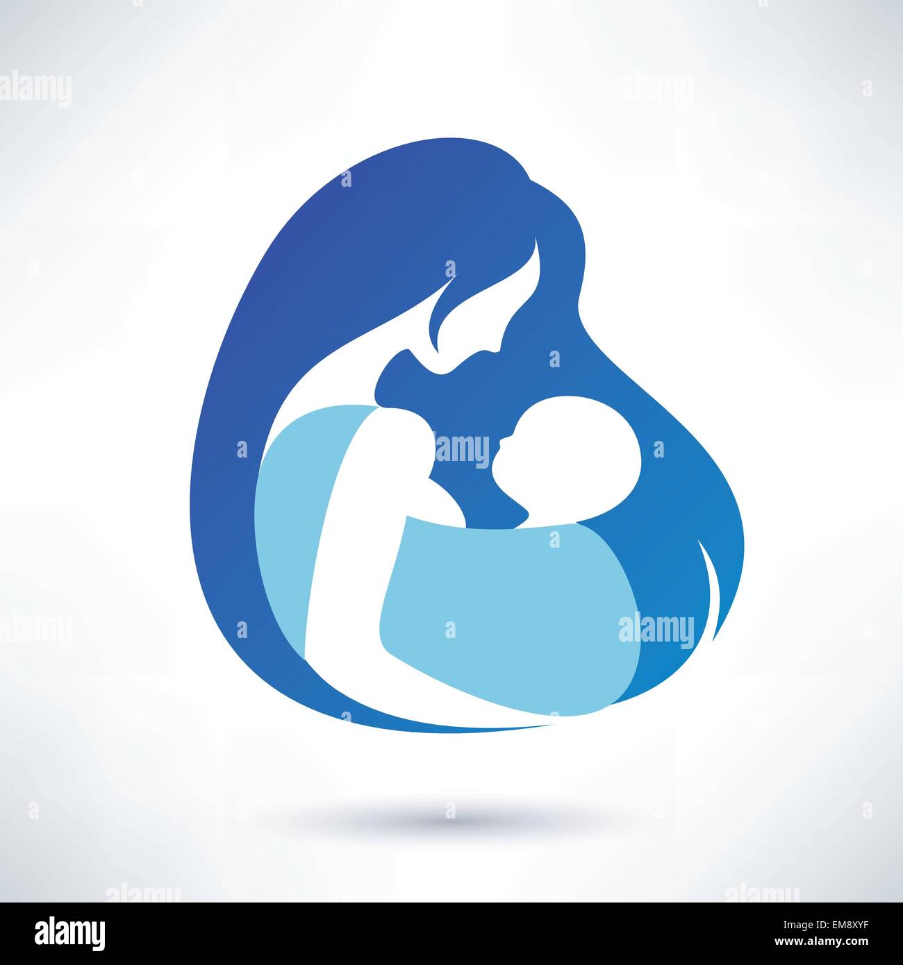 Mutter halten Baby in die Schlinge, Vektor-symbol Stock Vektor