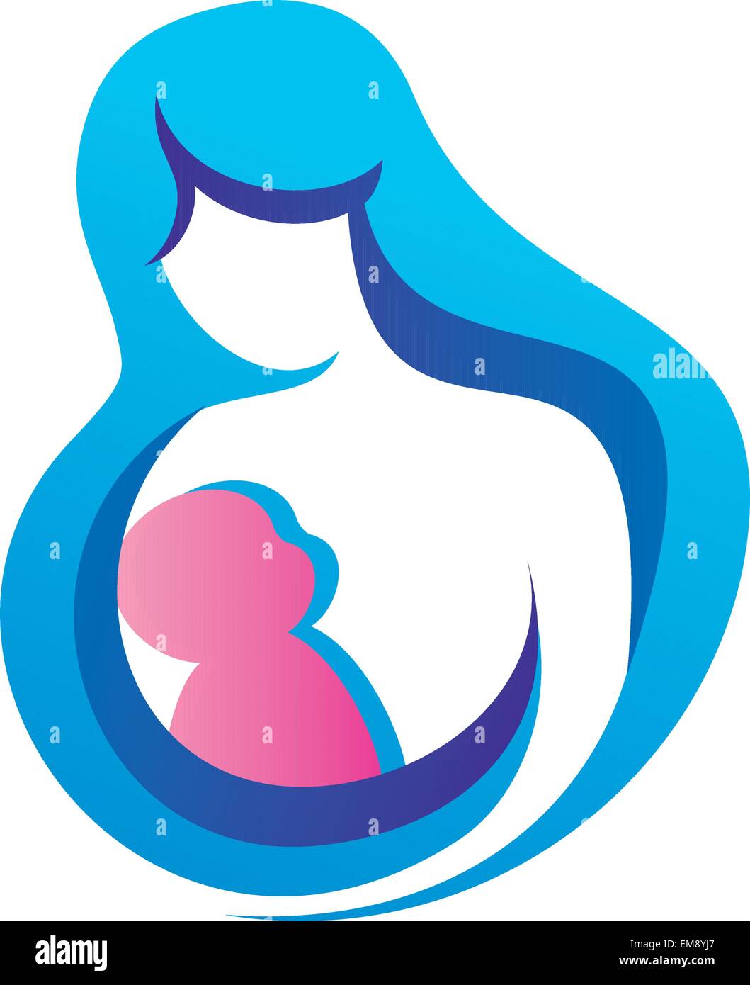 Mutter und Baby Vektor-Symbol Stock Vektor