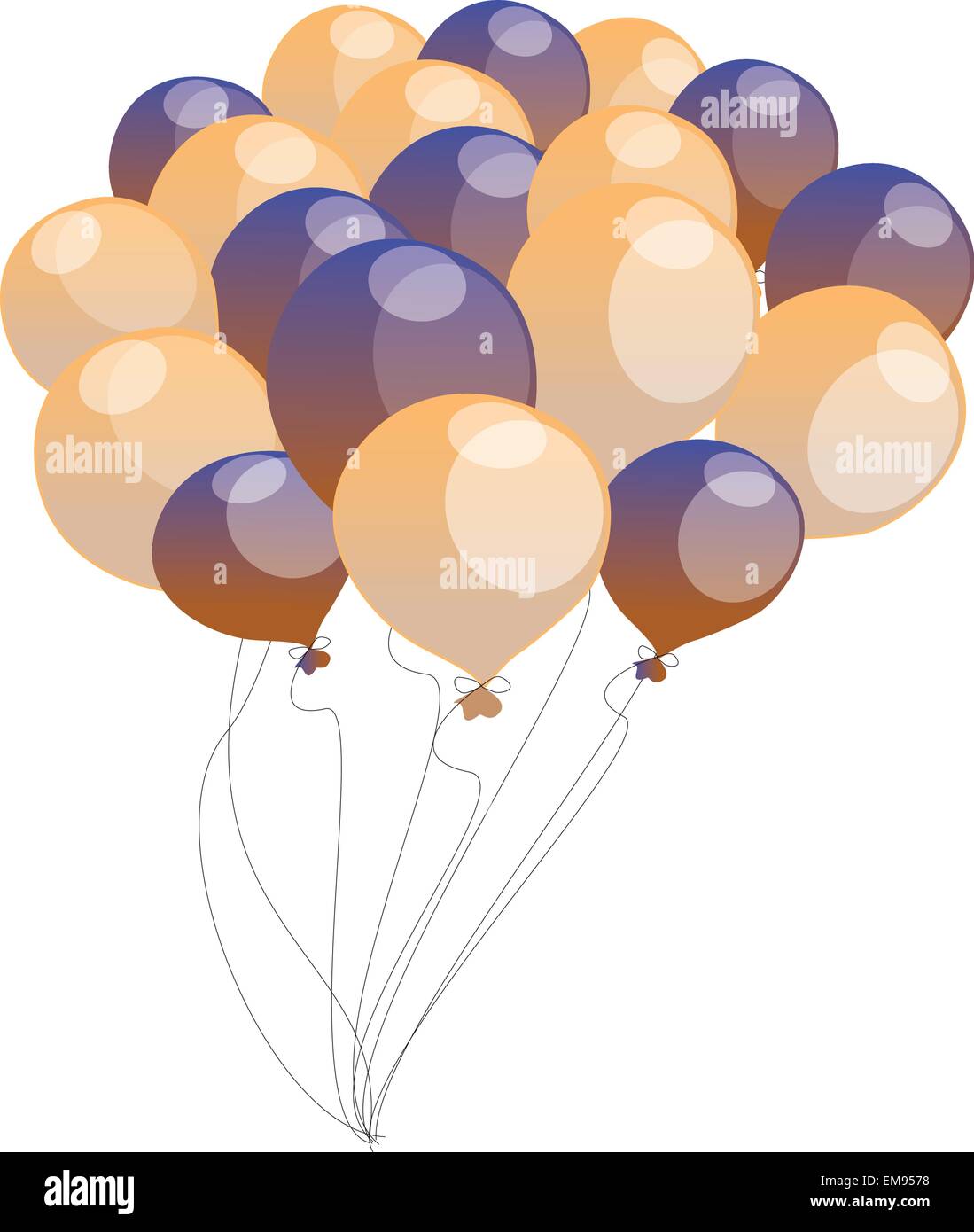 Party Luftballons isoliert auf weiss - Vektor-illustration Stock Vektor