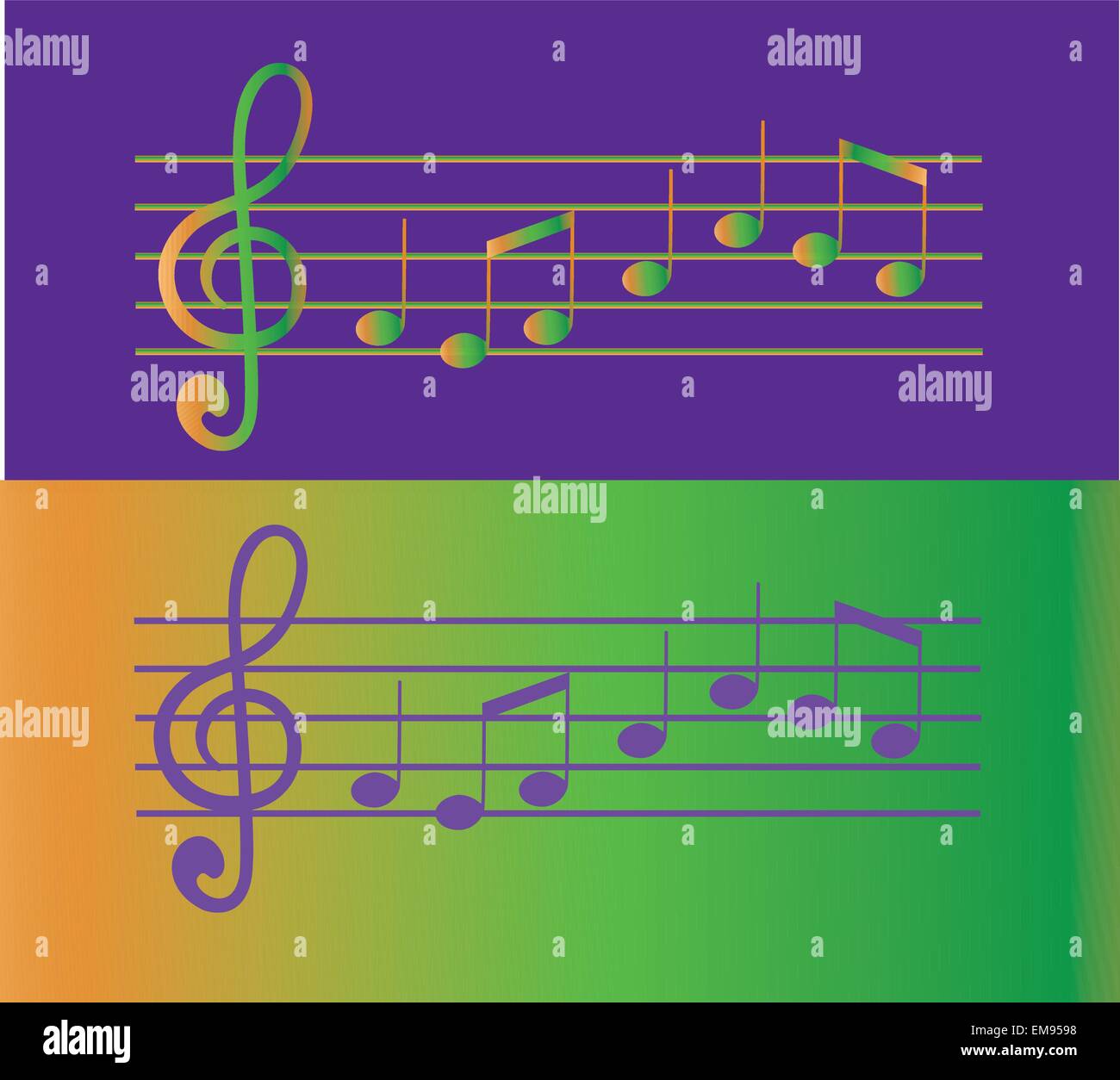 bunte Musiknote Stock Vektor