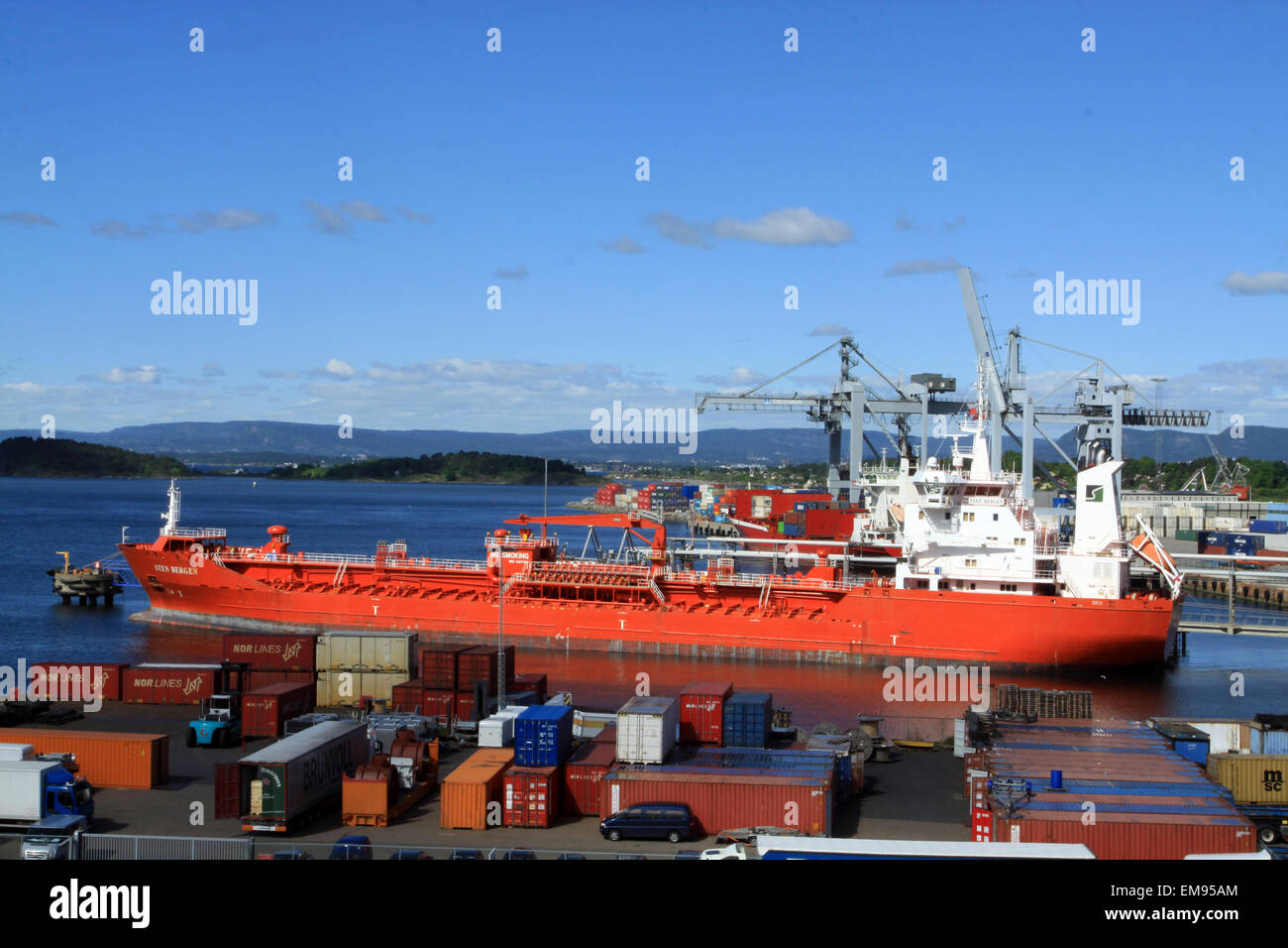 Chemischer Tanker im Hafen von Oslo Stockfoto