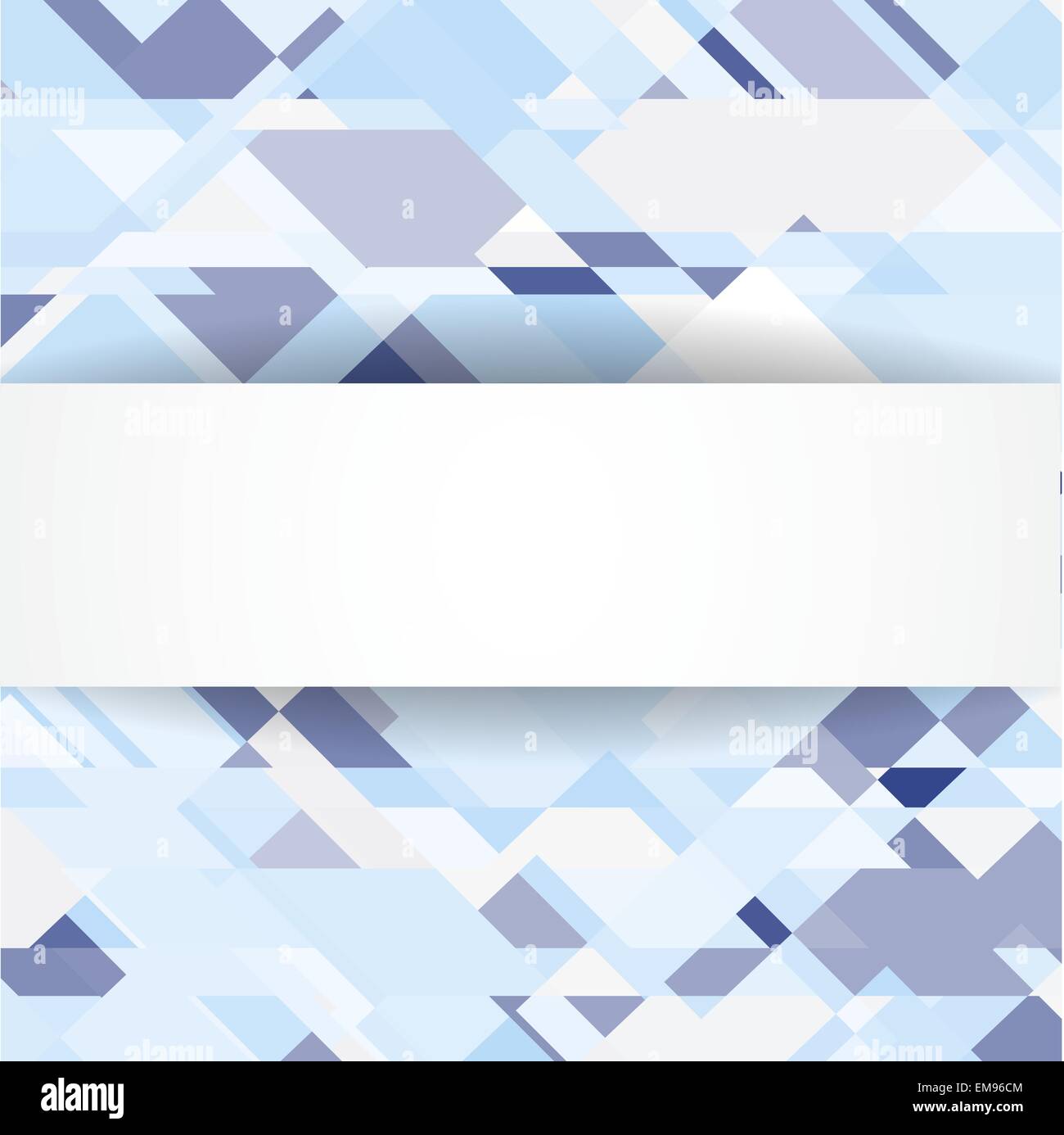 Blauen geometrischen Hintergrund mit weißen banner Stock Vektor