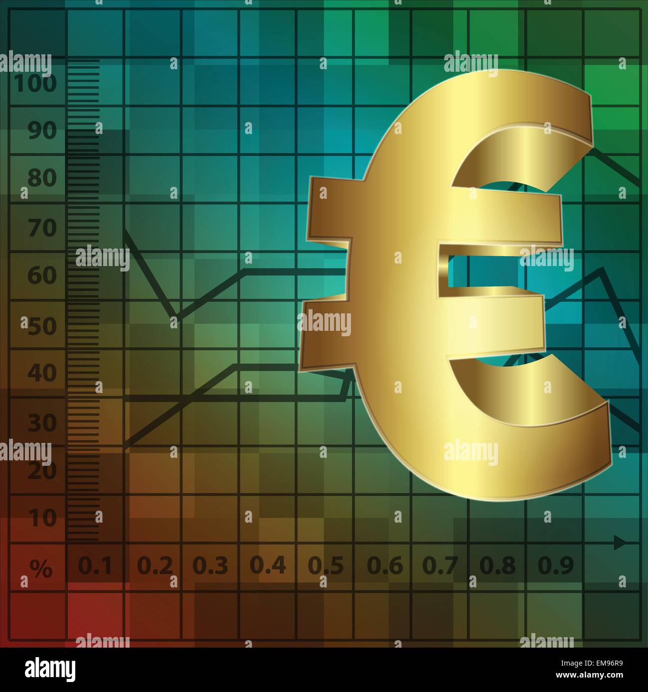 finanziellen Hintergrund mit Euro-Zeichen Stock Vektor